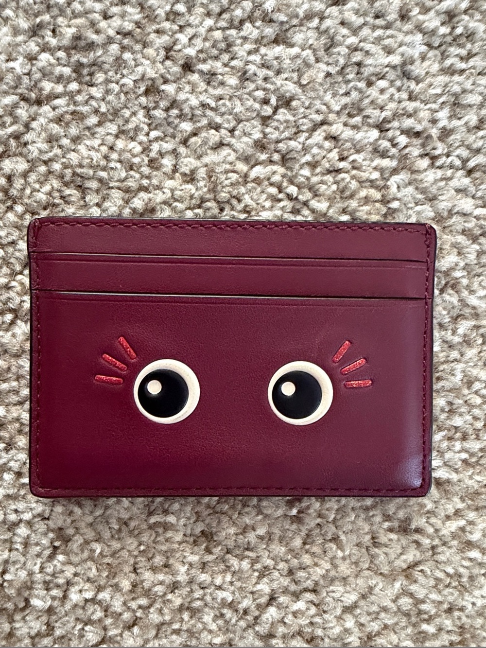 COACH Cute Eye Card Holder in Burgundy